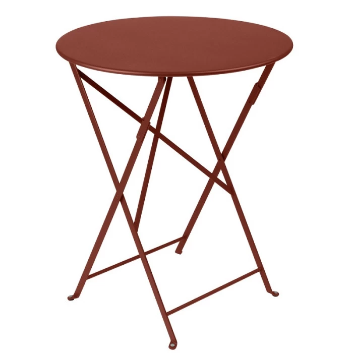 Table De Jardin 2 Personnes FERMOB Bistro Ø 60 Cm - Ocre Rouge 1 Table De Jardin 2 Personnes FERMOB Bistro Ø 60 Cm - Ocre Rouge