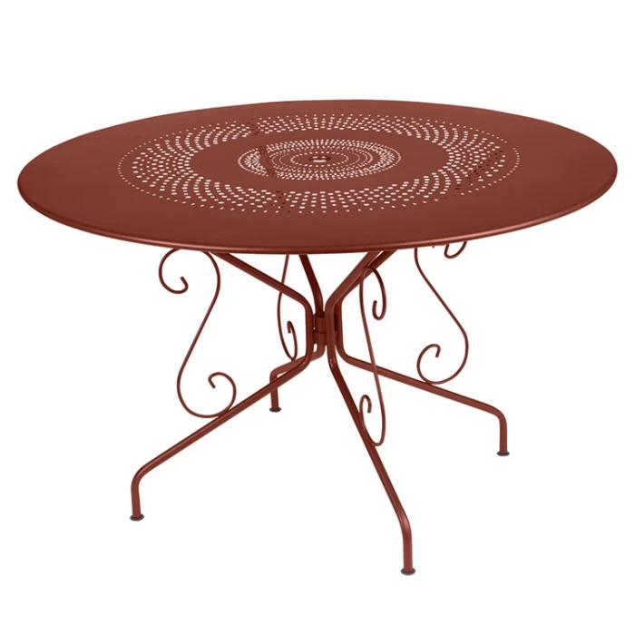 Table De Jardin 8 Personnes FERMOB Montmartre Ø 117 Cm - Ocre Rouge 1 Table De Jardin 8 Personnes FERMOB Montmartre Ø 117 Cm - Ocre Rouge