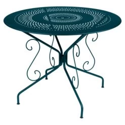 Table De Jardin 4 Personnes FERMOB Montmartre Ø 96 Cm - Bleu Acapulco