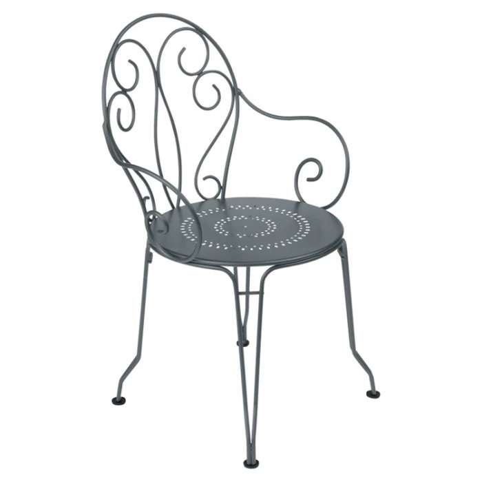 Fauteuil De Jardin Empilable FERMOB Montmartre - Gris Orage 1 Fauteuil De Jardin Empilable FERMOB Montmartre - Gris Orage