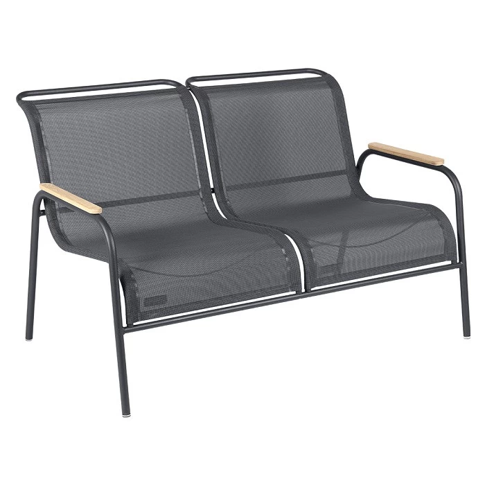 Banquette 2 Places FERMOB Coolside - Carbone 1 Banquette 2 Places FERMOB Coolside - Carbone