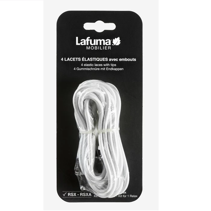 Kit 4 Lacets élastiques Avec Embouts Pour Fauteuil Relax LAFUMA - Blanc 1 Kit 4 Lacets élastiques Avec Embouts Pour Fauteuil Relax LAFUMA - Blanc