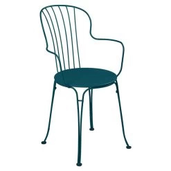 Fauteuil De Jardin Empilable FERMOB Opéra + - Bleu Acapulco