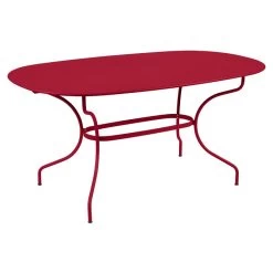 Table De Jardin Ovale 6 Personnes FERMOB Opéra + 160 X 90 Cm - Piment