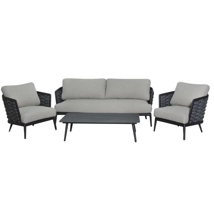 Salon De Jardin Bas Proloisirs Tim - 1 Canapé / 2 Fauteuils / 1 Table Basse 2 Salon De Jardin Bas Proloisirs Tim - 1 Canapé / 2 Fauteuils / 1 Table Basse – Image 2